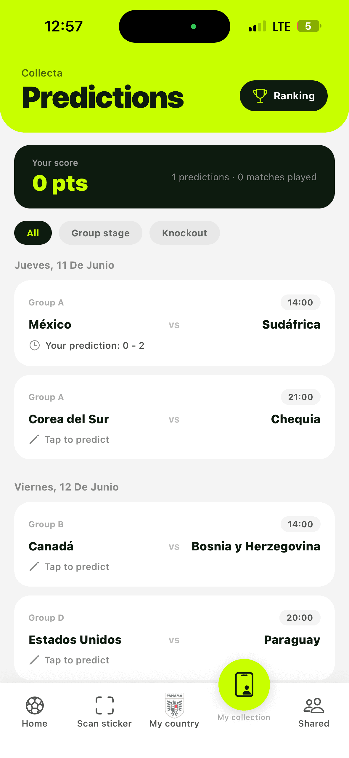 Predicciones de partidos